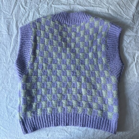 English Factory Women's lilac checker knit vest size size S - Picture 4 of 4